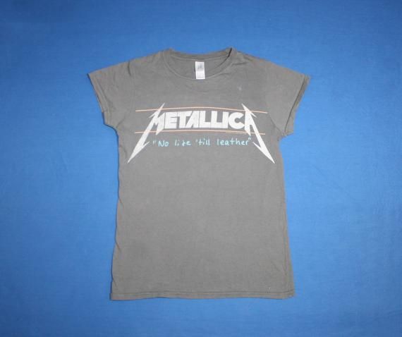 2000S Metallica Tour Shirt No Life Til Leather American Heavy Metal Band Shirt Thrash Metal Ladies Shirt