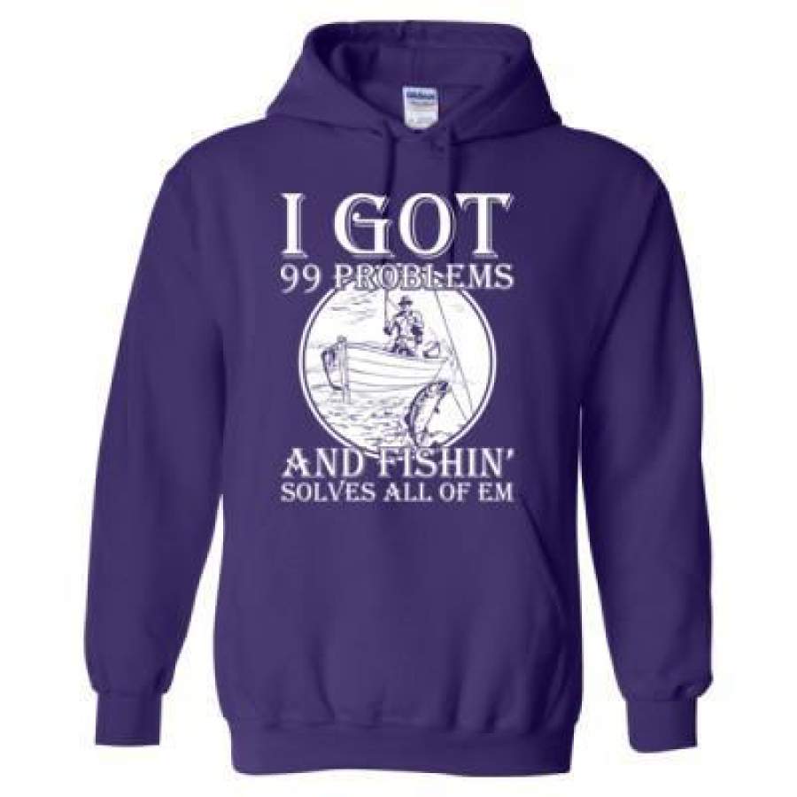 AGR I Got 99 Problems And Fishin Solves All Of Them – Heavy Blend™ Hooded Sweatshirt