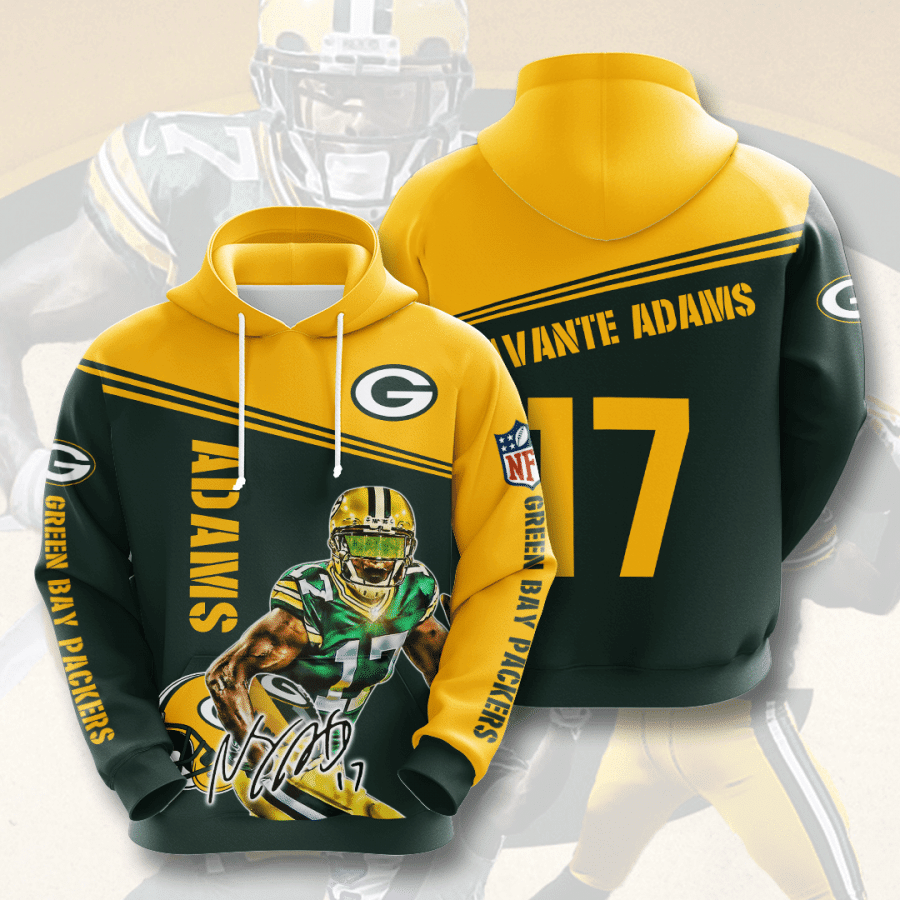 Davante Adams Green Bay Packers Green Bay Packers 3D Pullover Hoodie, Bomber Jacket, Sweatshirt, T-Shirt