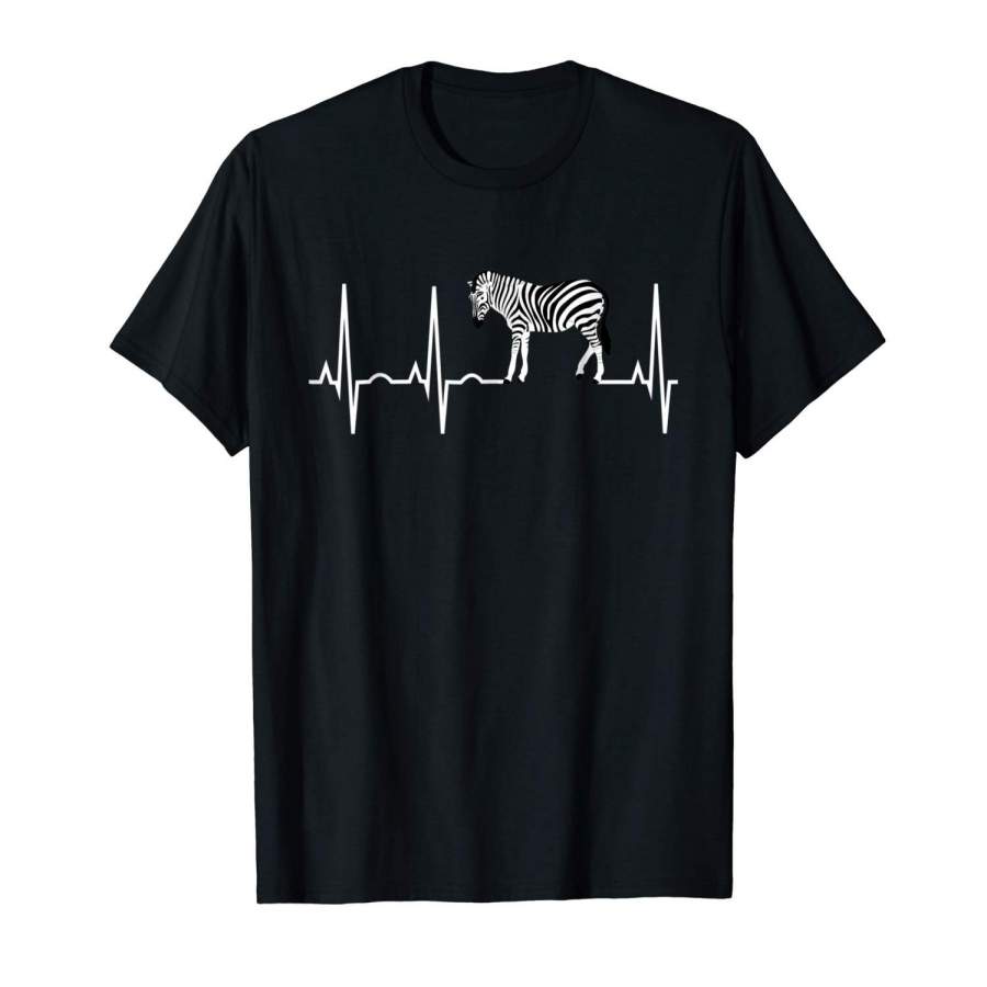 Zebra Heartbeat Shirt – Best Zebra Gift T-Shirt Men Fashion Cotton T-Shirts