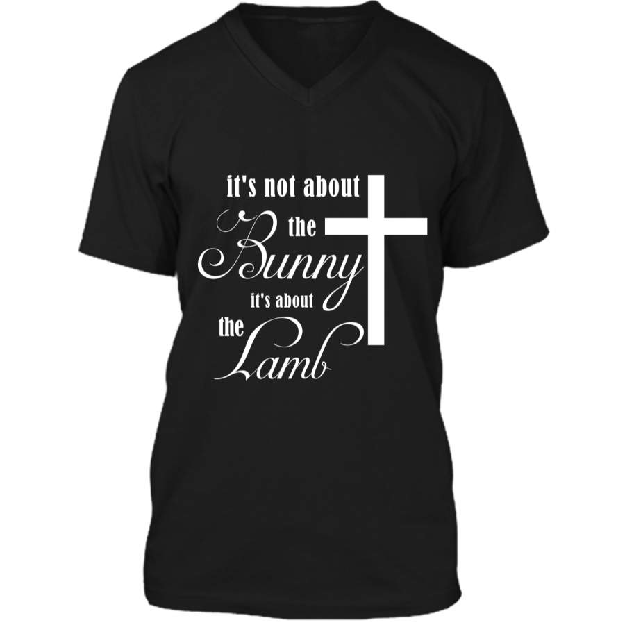 Its Not About The Bunny Its About The Lamb Easter T-Shirt2 Mens Printed V-Neck T