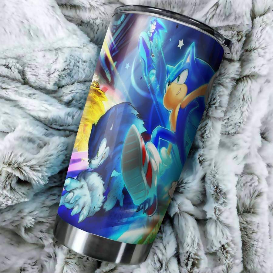 Sonic The Hedgehog Fight  – Perfect Gift  Traveling Mugs Insulated Stainless Steel Tumbler Cup