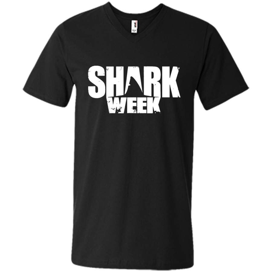 Week of The Shark New 2018 Novelty Graphic a – Canvas Unisex V-Neck Shirt