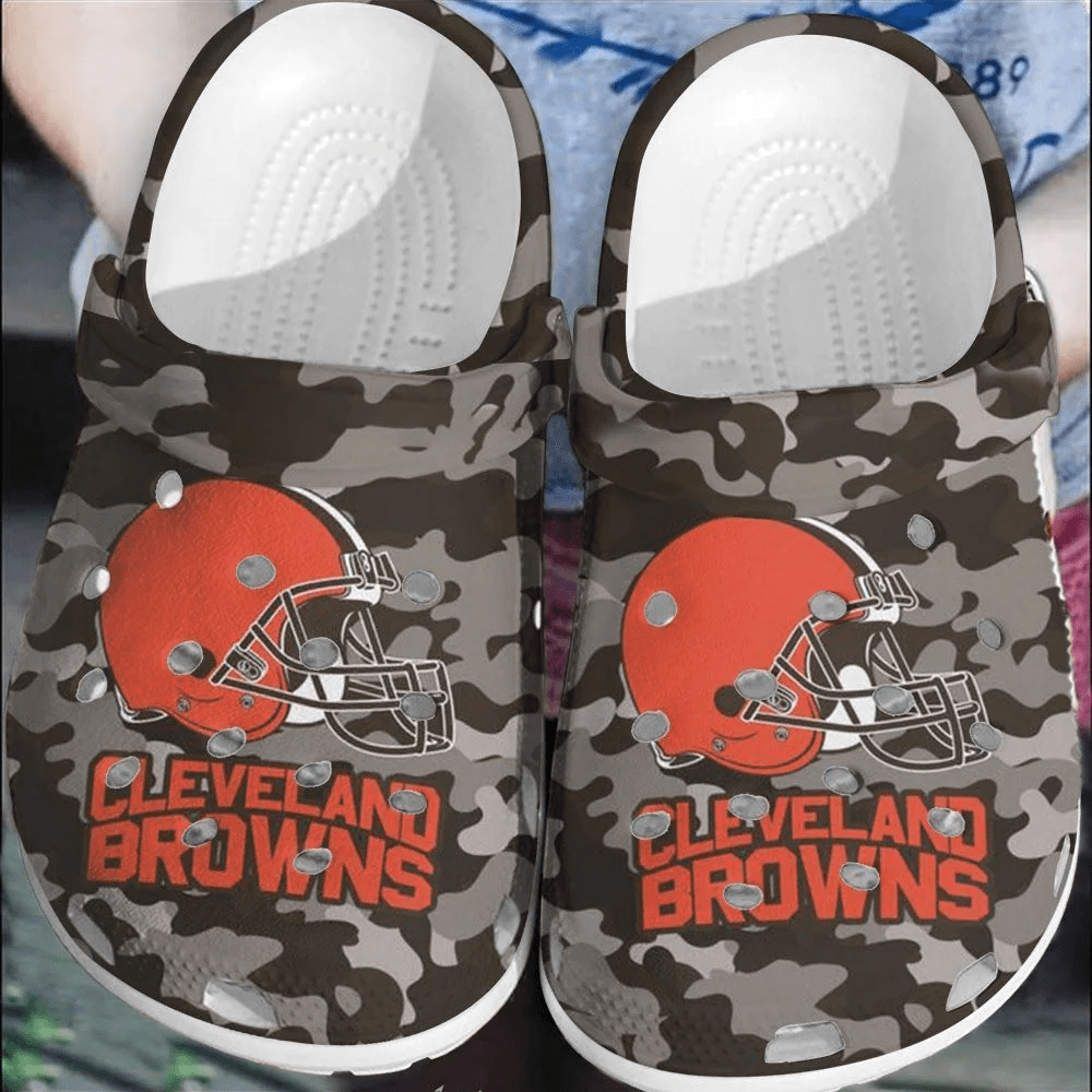 NFL Cleveland Browns Football Crocband Clogs Comfortable Shoes Crocss For Men Women