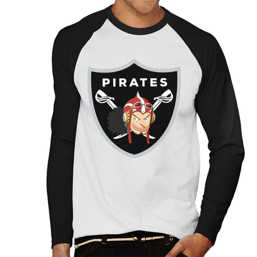 One Piece Usopp Raiders Logo Men’s Baseball Long Sleeved T-shirt
