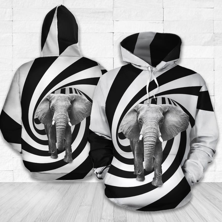 Spiral Elephant Hoodie + Tshirt 3D Unisex Shirts, Sweatshirt, Hoodie Size S – 5Xl