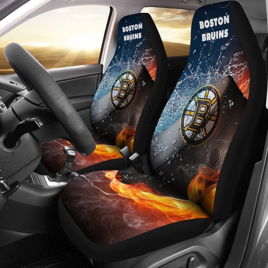 Boston Bruins Car Seat Covers 2pcs v14