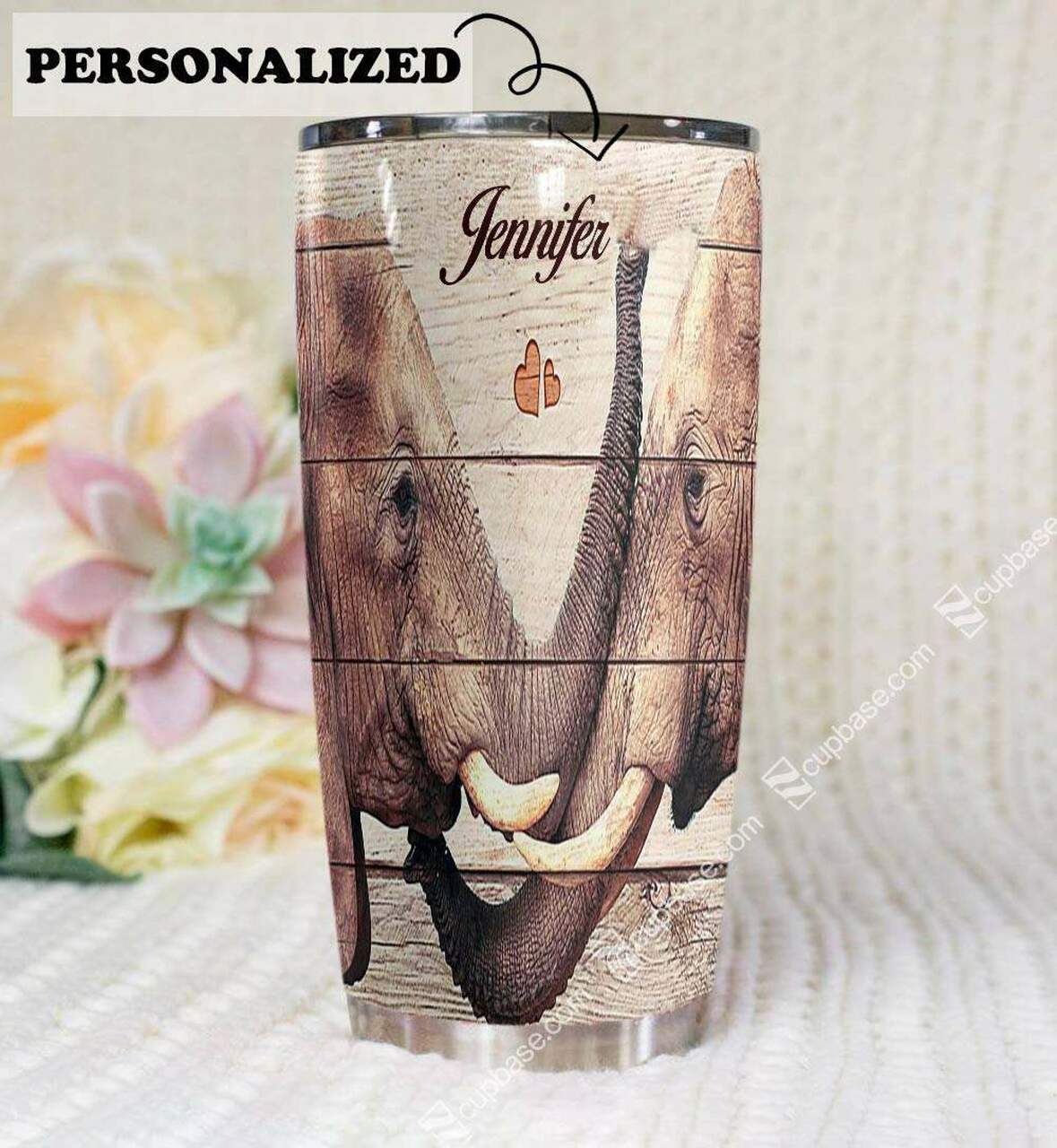 To My Daughter I Want The World Elephant Ver Personalized Stainless Steel Tumbler Customize Name, Text, Number T69T9