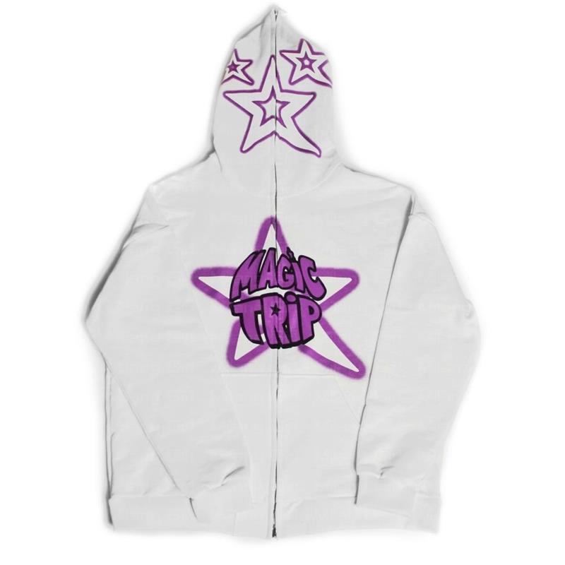 Zip Hoodie Star letter graphics goth Sweatshirt Sport Coat Pullover Gothic Long Sleeve Oversized hoodie Y2k jacket Men’s hoodies alx