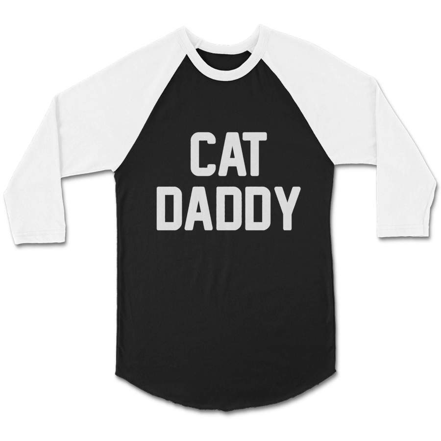 Cat Daddy Gift For Pet Owner Kitten CPY Unisex 3/4 Sleeve Baseball Tee T-Shirt