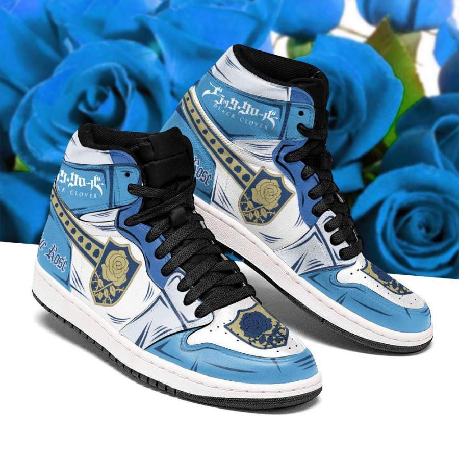 Blue Rose Magic Knight Shoes High Top Black Clover Sneakers Anime