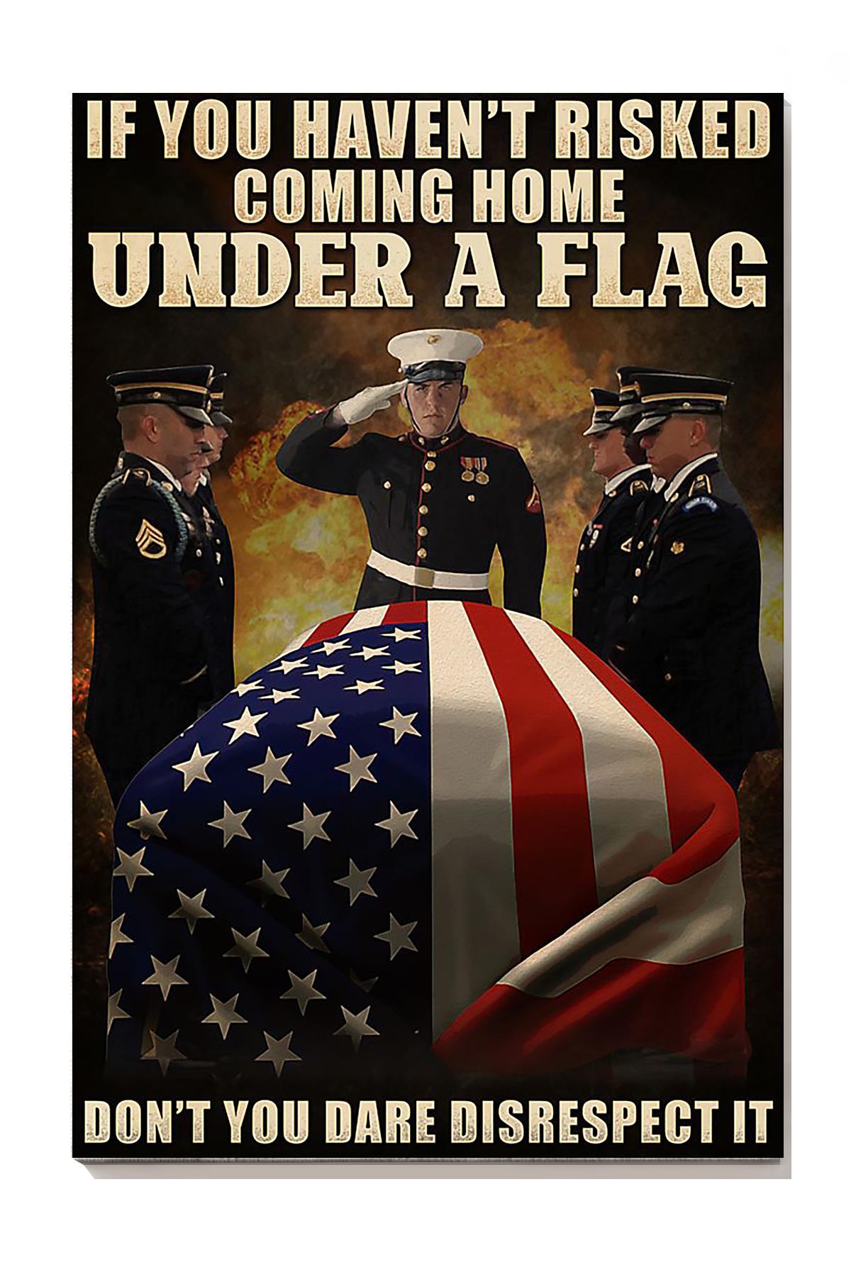 Veteran Coming Home Under A Flag Veteran Wall Art For Home Decor Military Zone Decor Canvas