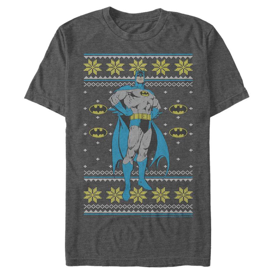 Batman Men’s Ugly Christmas Dark Knight Pose  T Shirt