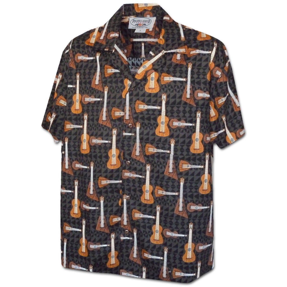 Ukulele Jamster Black Hawaiian Shirt