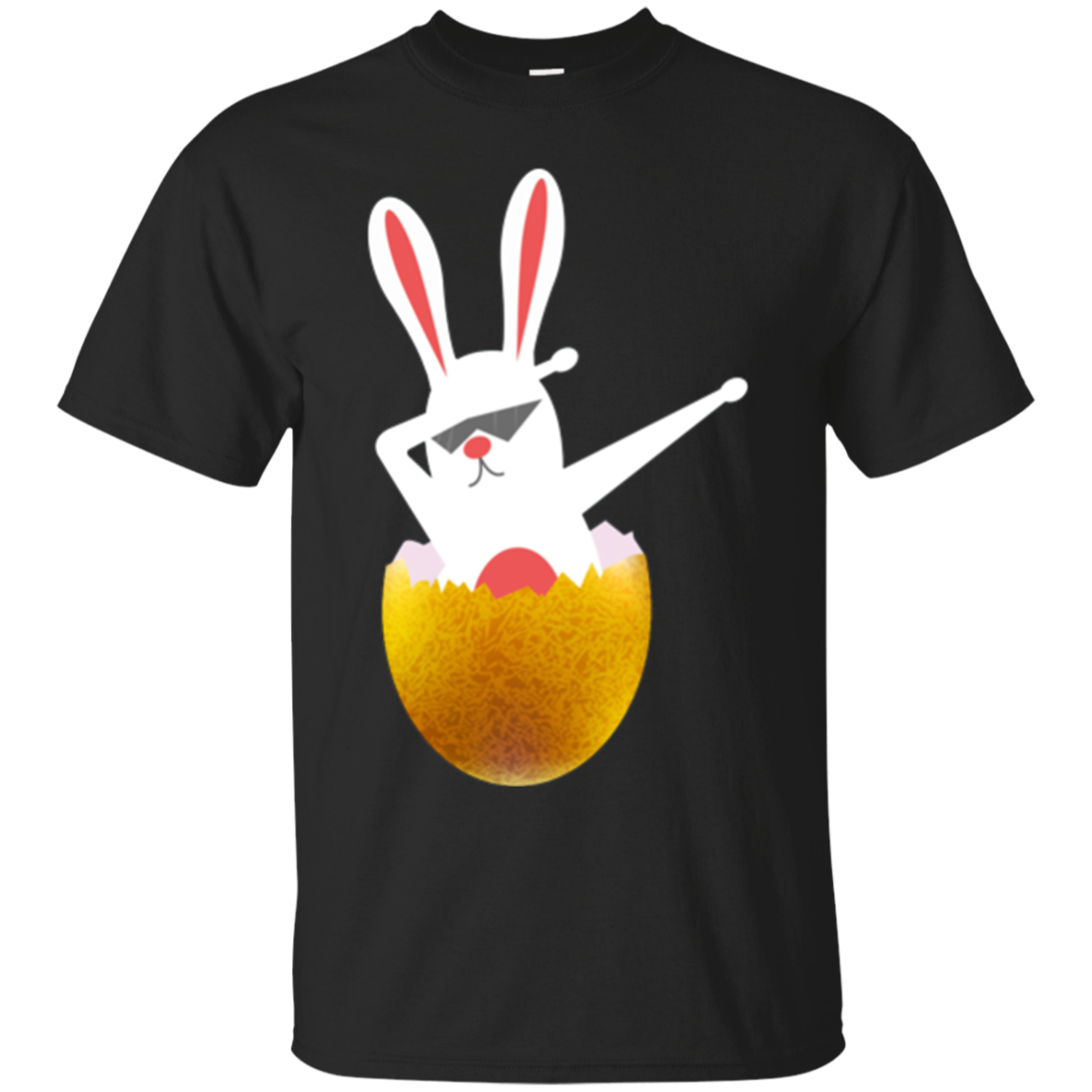 Bunny Dabbing Easter T-Shirt With Golden Egg