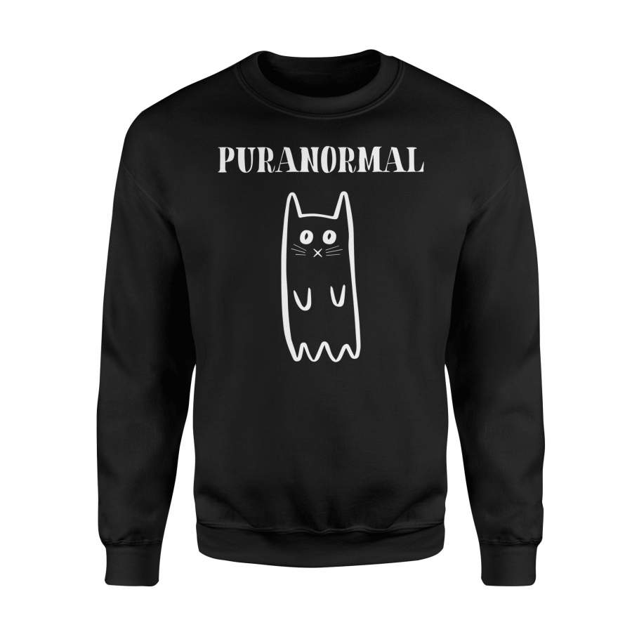 Purranormal Ghost Cat Paranormal Halloween Kitty Halloween Sweatshirt