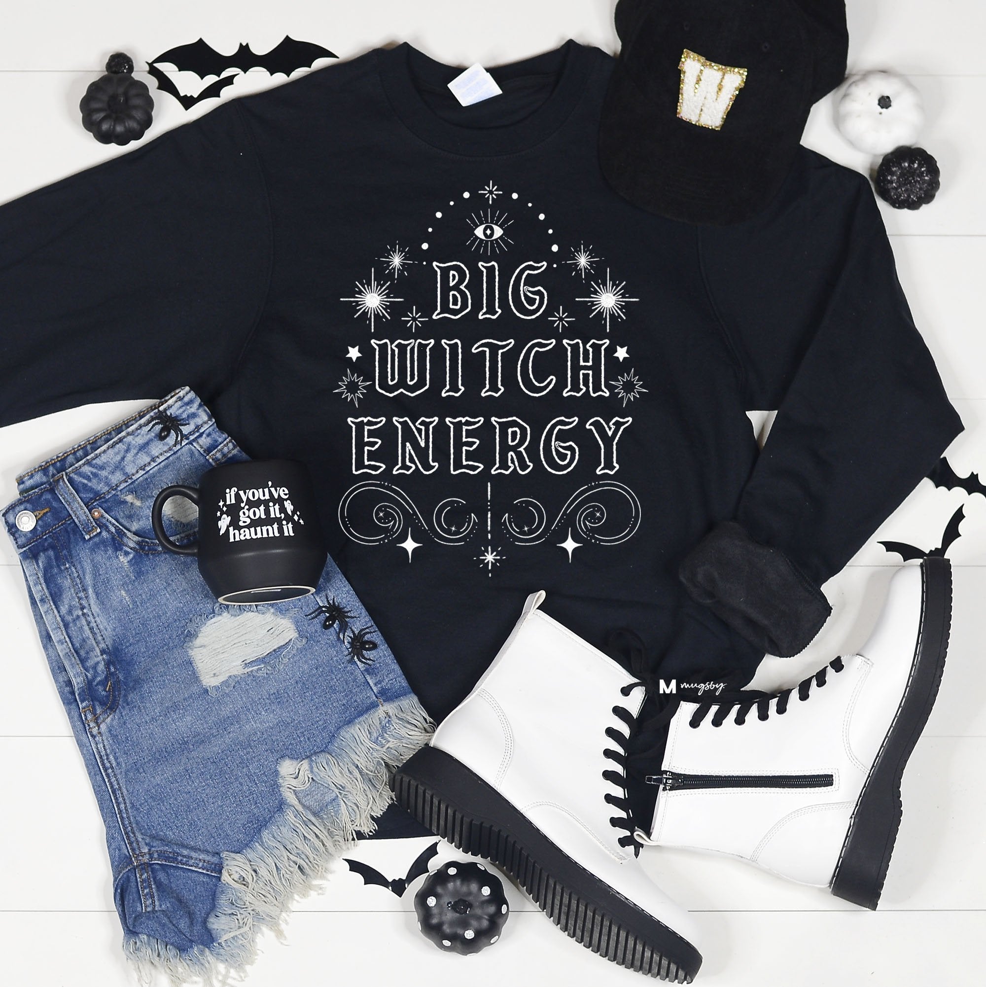 Big Witch Energy Black Sweatshirt, Halloween Graphic Sweatshirt
