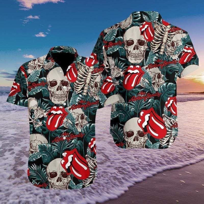 Beach Shirt Buy Hawaiian Aloha Shirts Music Skull The Rolling Stone