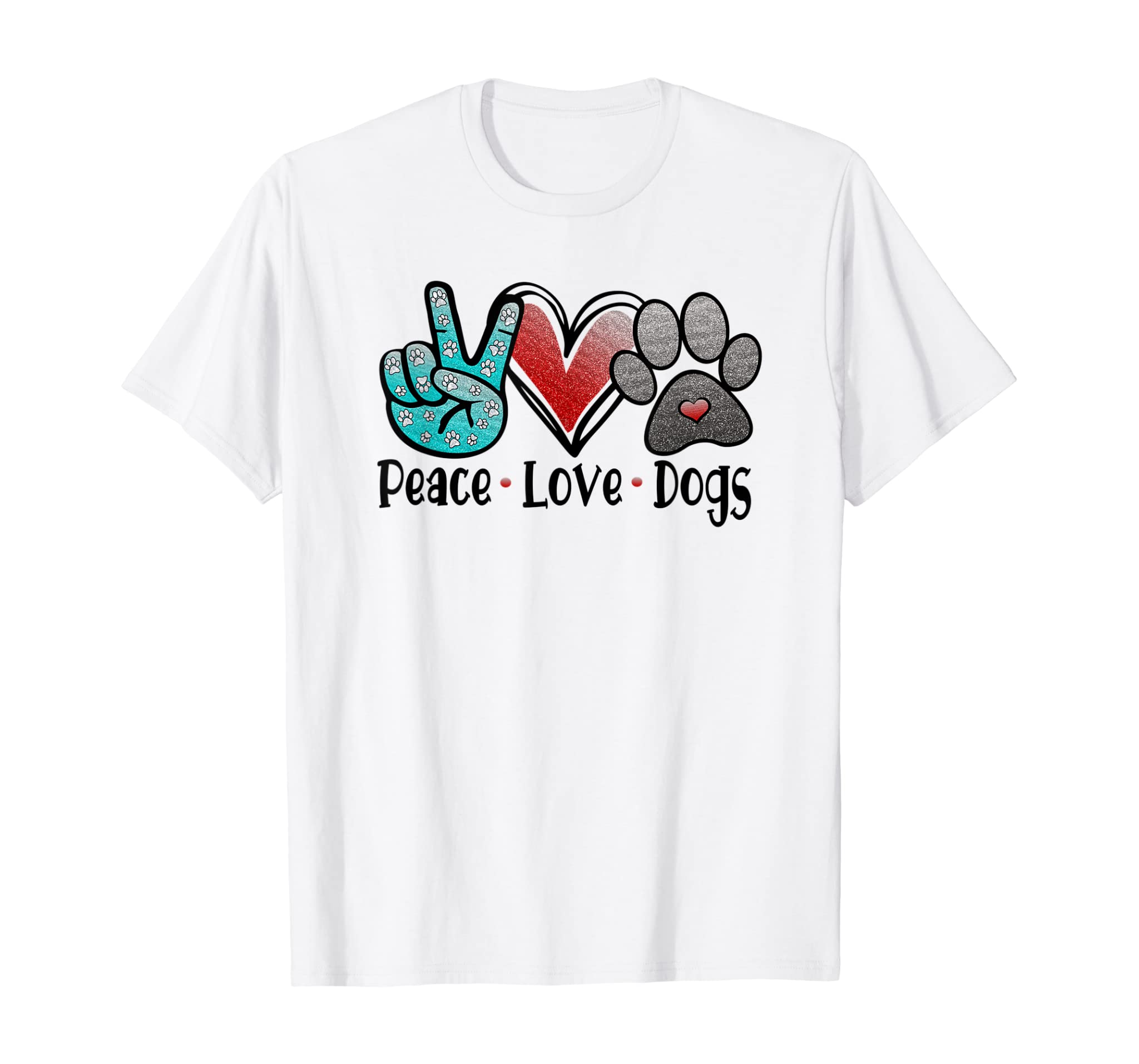 Peace Love Dogs Pawprint Shirt Dog Breed Owner Lover Mom Dad