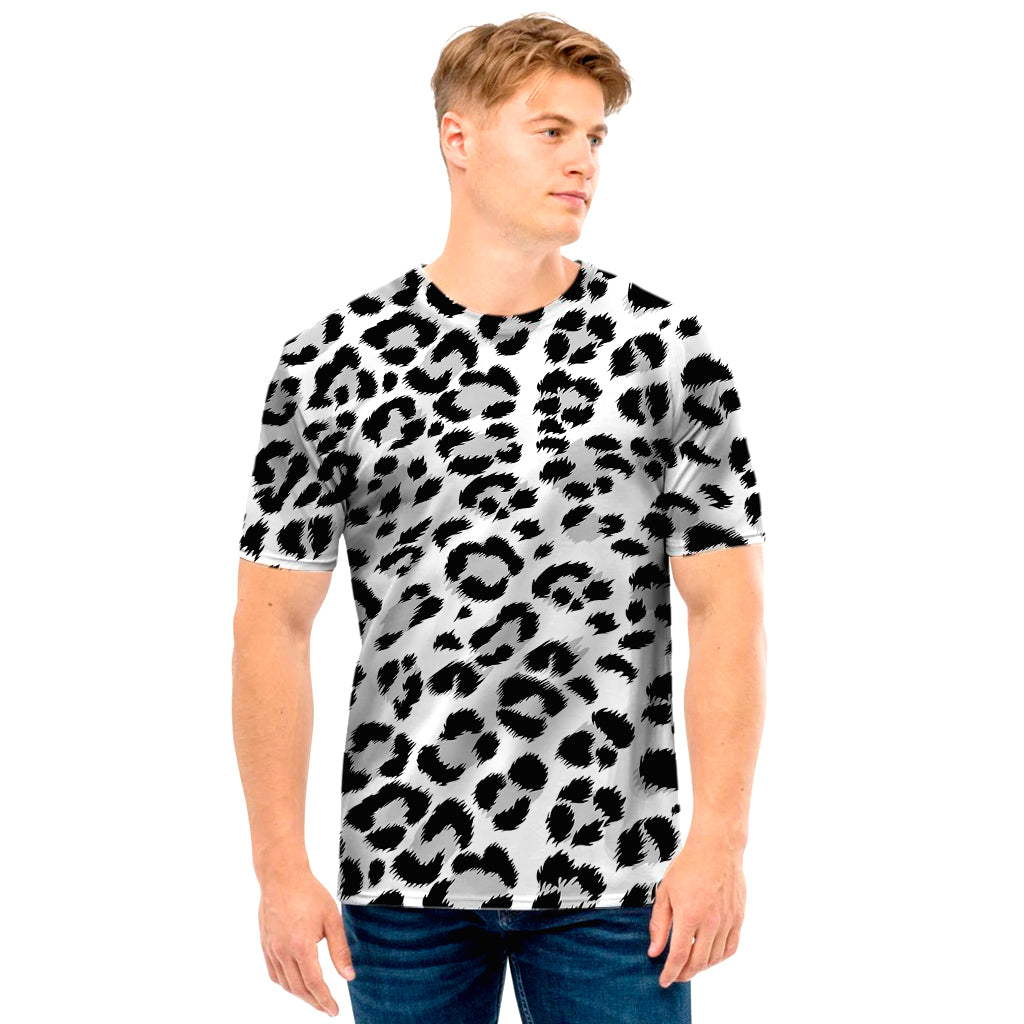 White Leopard Print Men’S T-Shirt