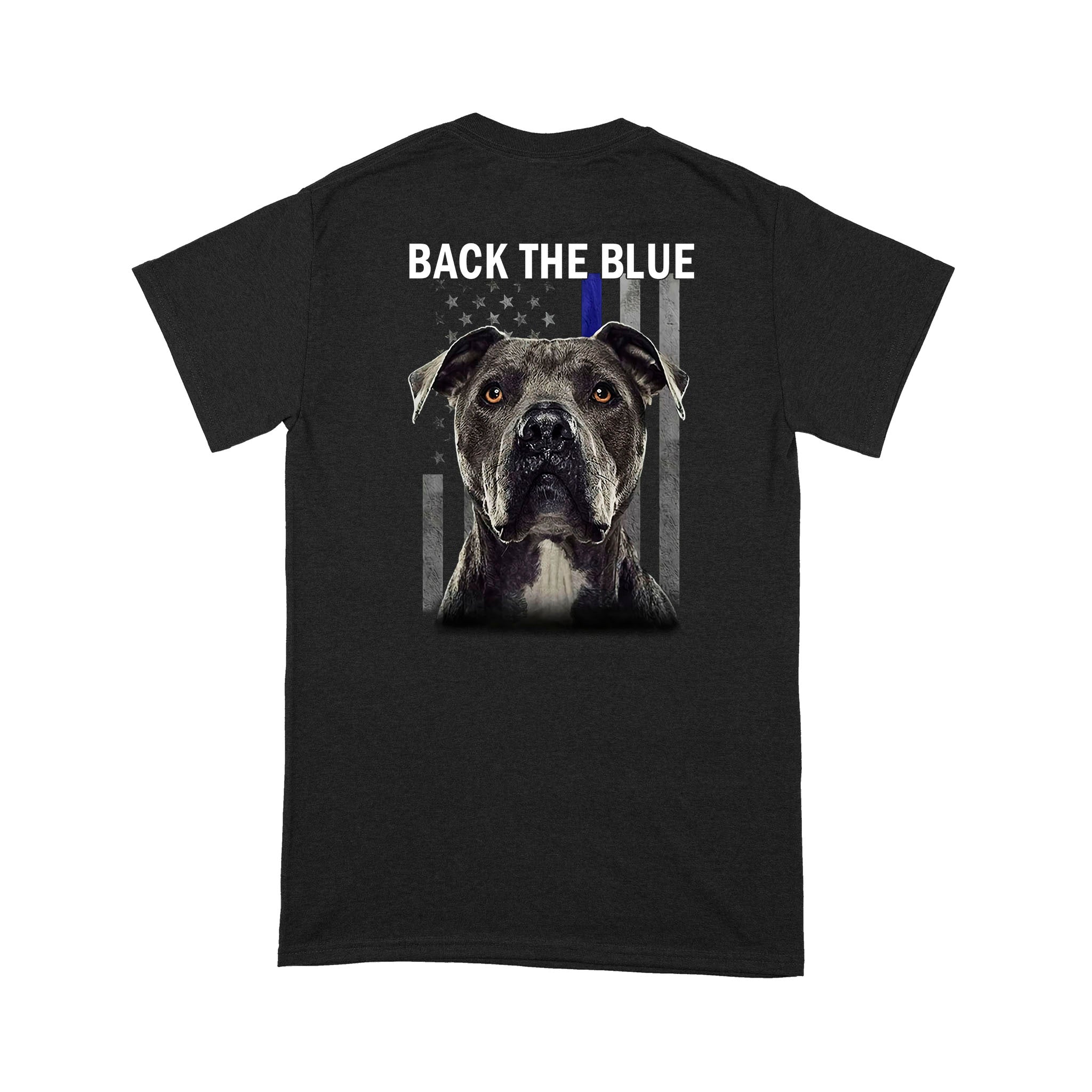 American Flag Black Pitbull Back The Blue – Premium T-shirt