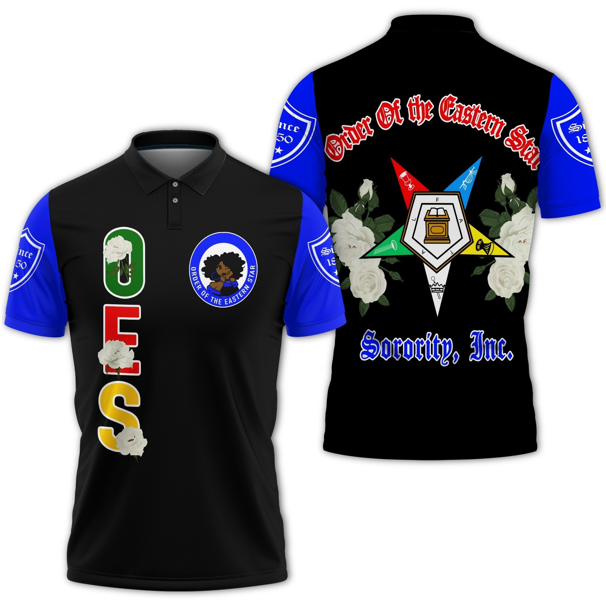 Greek Life Polo – Order Of The Eastern Star White Rose Polo Shirt
