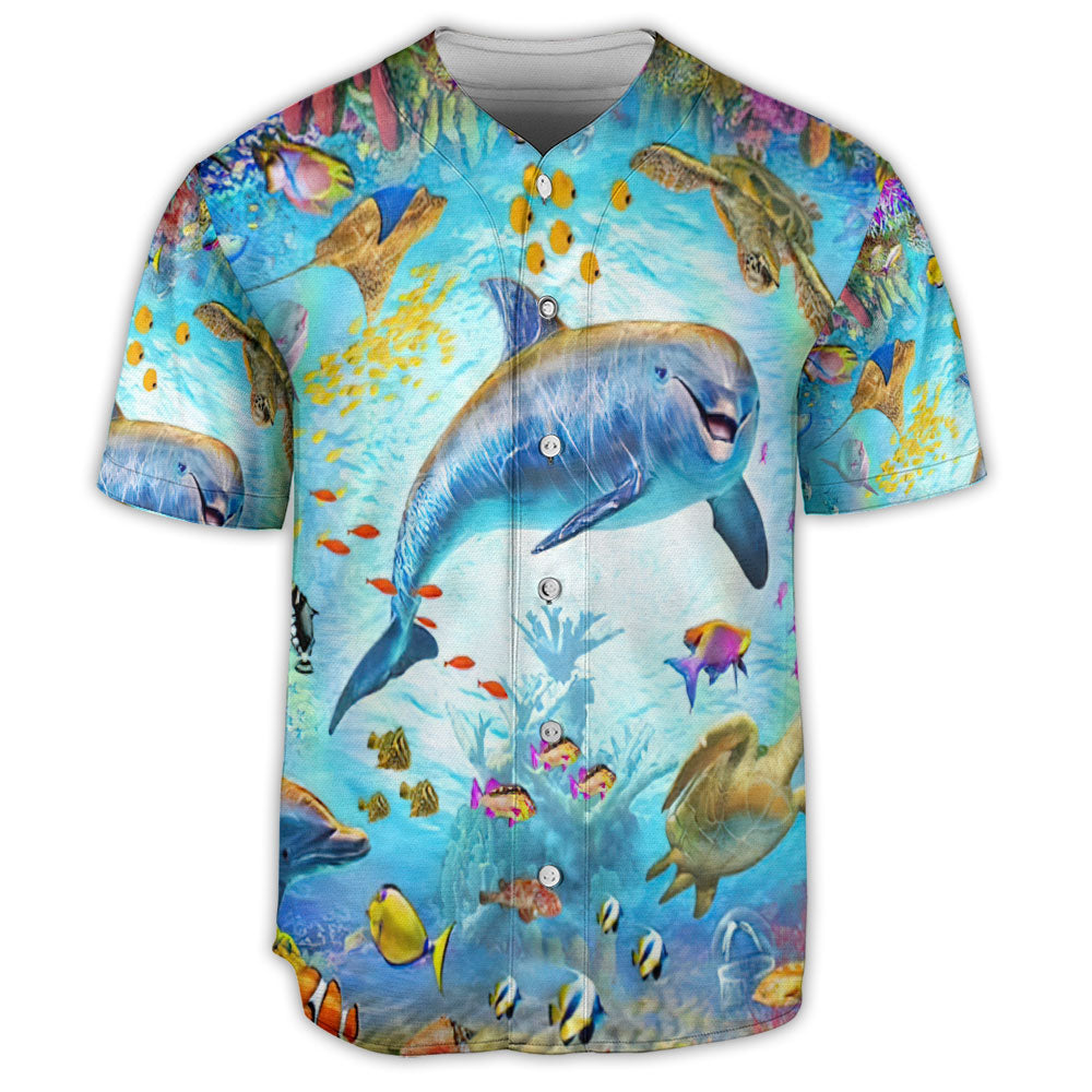 Dolphin Life In The Ocean  – Baseball Jersey