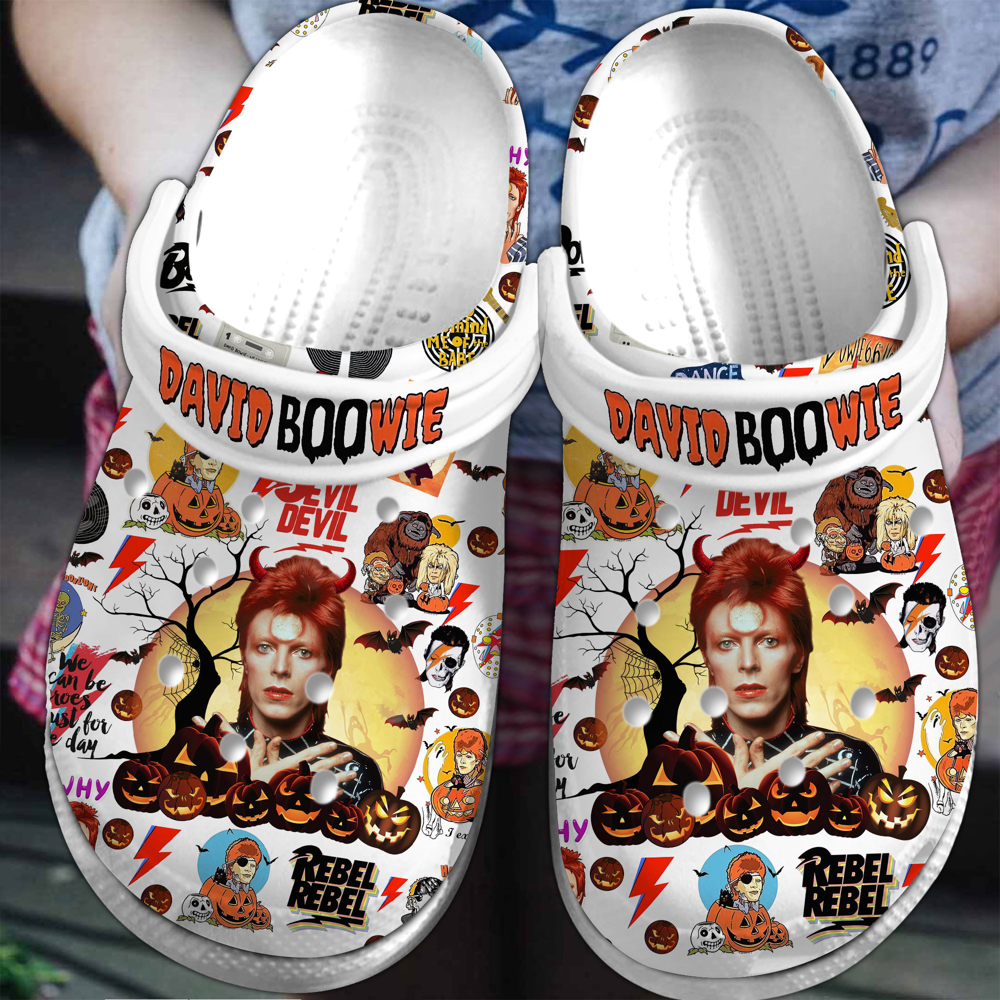 David Bowie Music Crocs Crocband Clogs Shoes Comfortable For Men Women and Kids 4