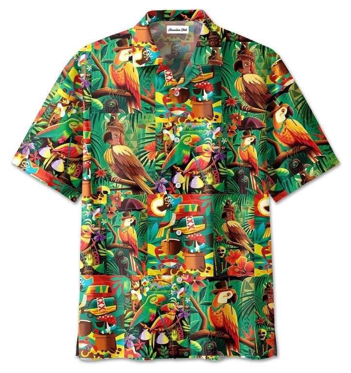 Tiki Parrot Art Hawaii Shirt Unisex Adult Ha19792