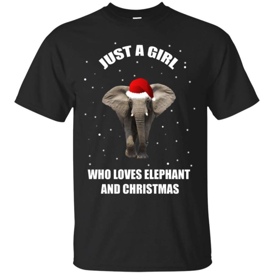 Just A Girl Who Love Elephant And Christmas Shirt