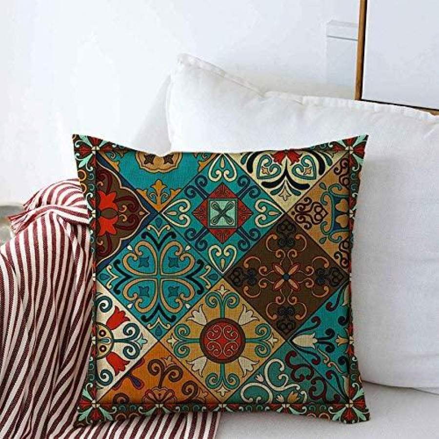 Throw Pillow Covers Couch Pattern Moorish Portuguese Mexican Pillow Case Decorative Home Decorative