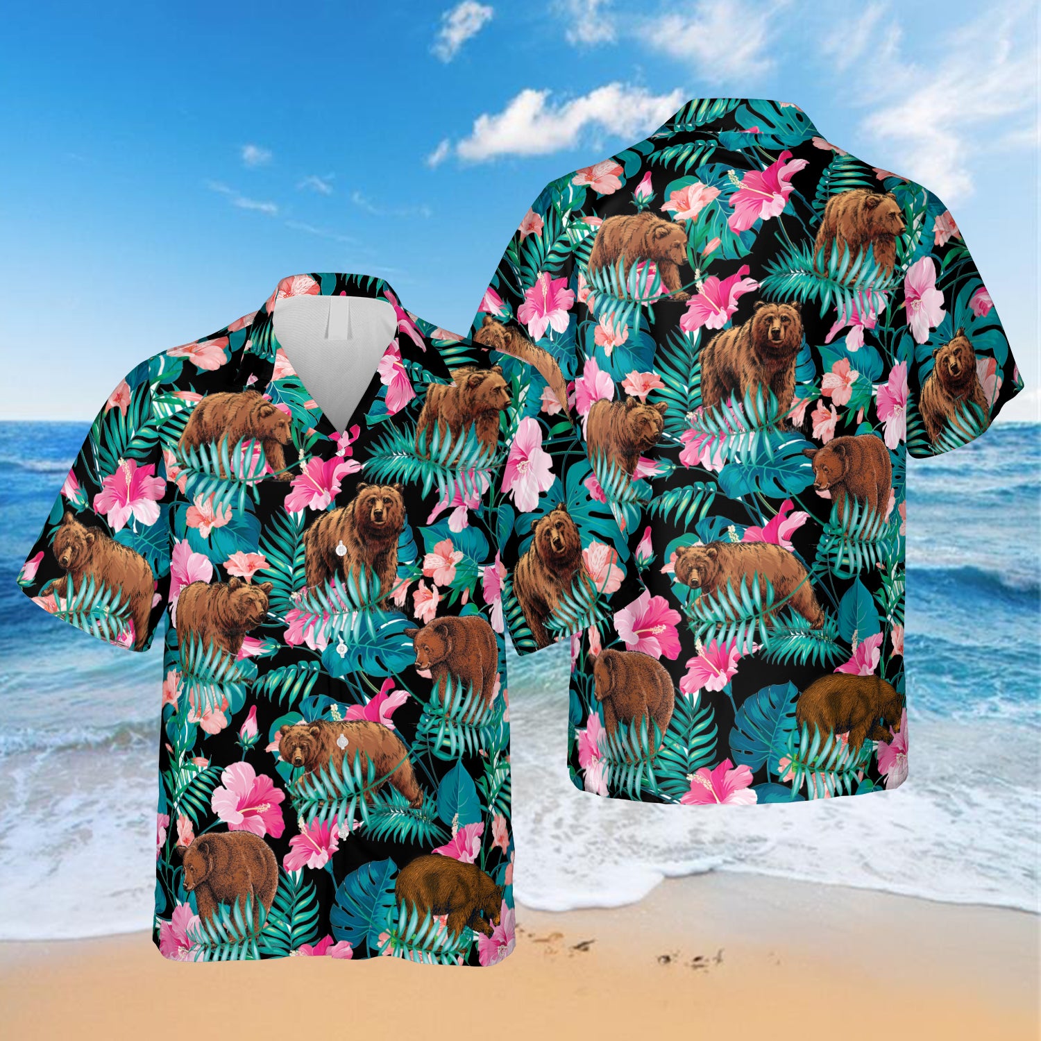 Tropical Plants Grizzly Bear Hawaiian Summer Outfit Ha90686