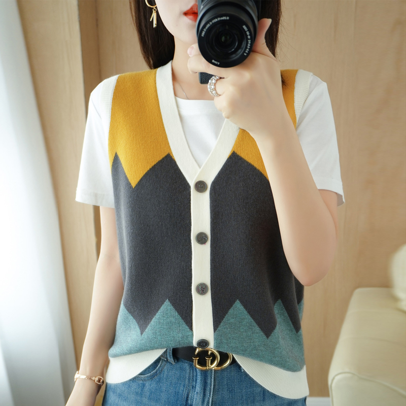 Sleeveless Vest Knit Sweater Women’s Cashmere Sweater Sweater Cardigan Women’s Autumn Cashmere Cardigan Vest Vest Women’s alx