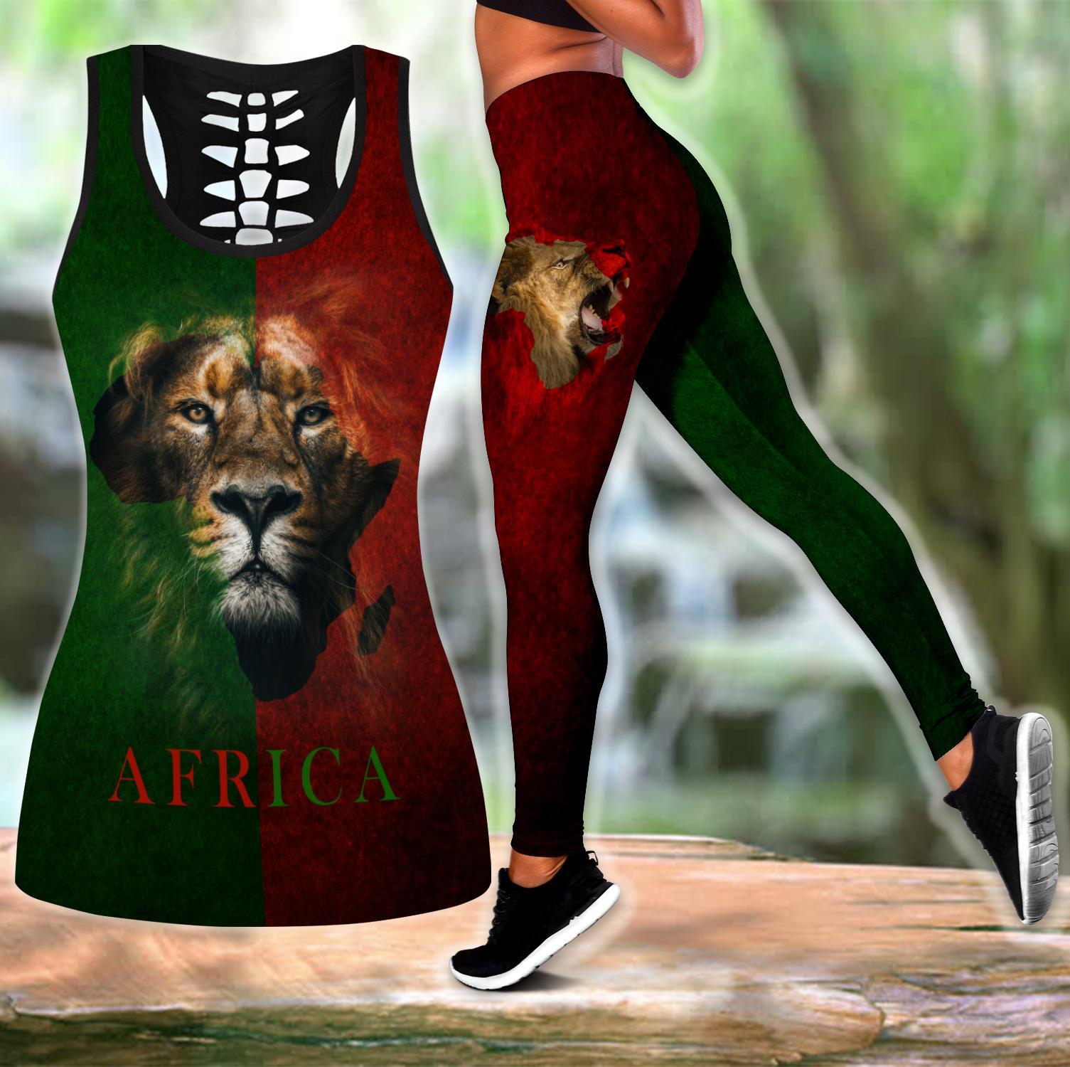 African Lion Power Legging & Tank Top