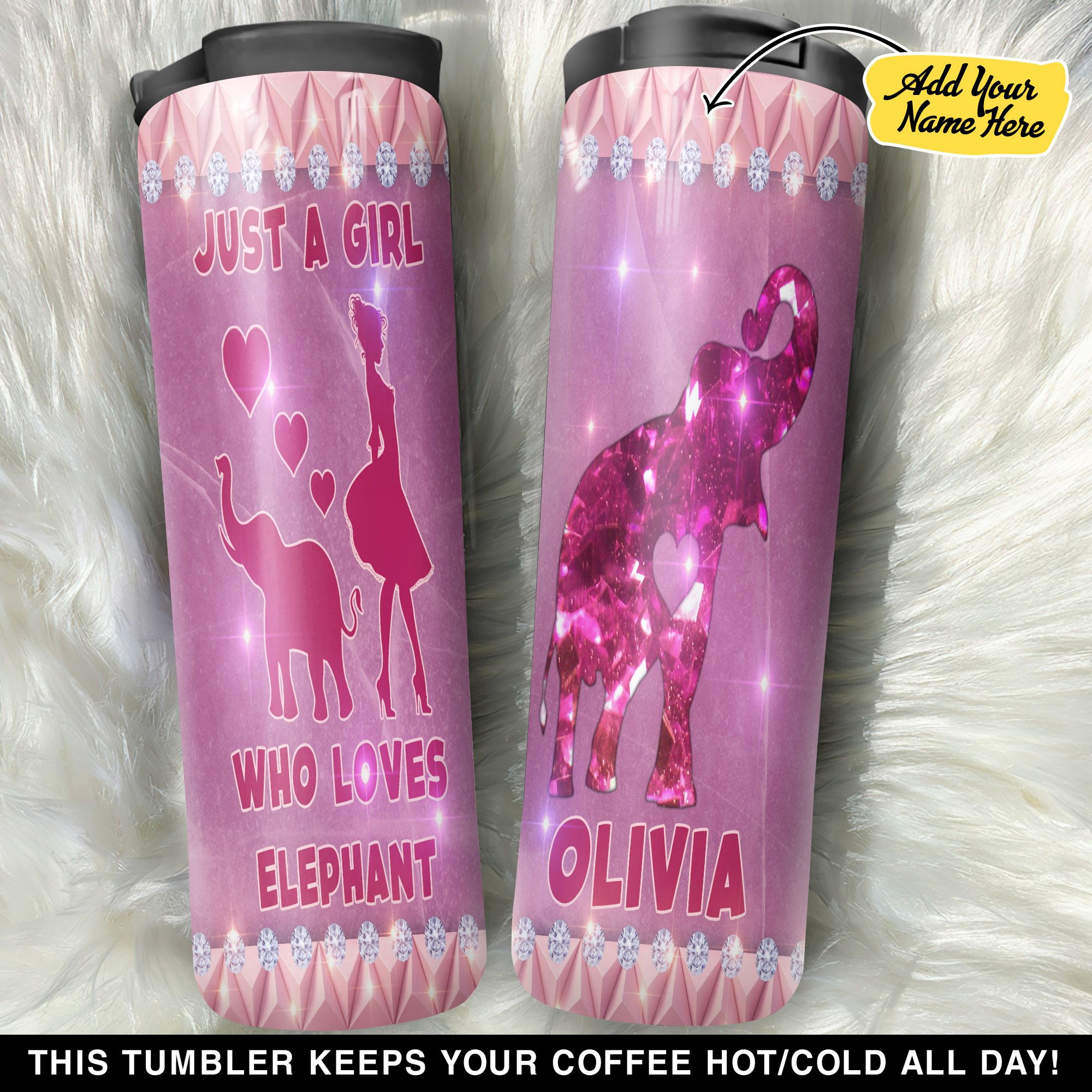 Personalized Elephant Pinky Just A Girl Who Loves Elephant GS1704311OD Stainless Steel Worldmark Tumbler