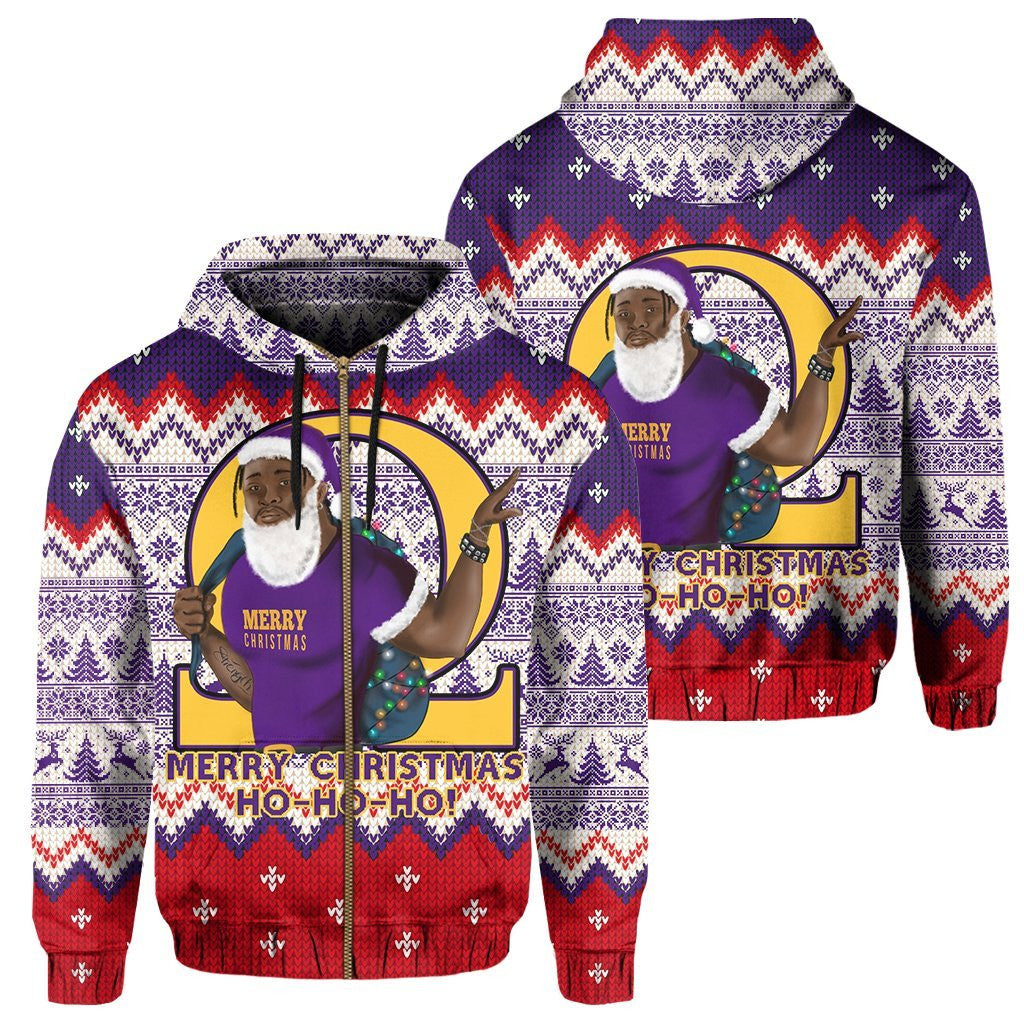 Christmas Omega Psi Phi Man Zip Hoodie J5