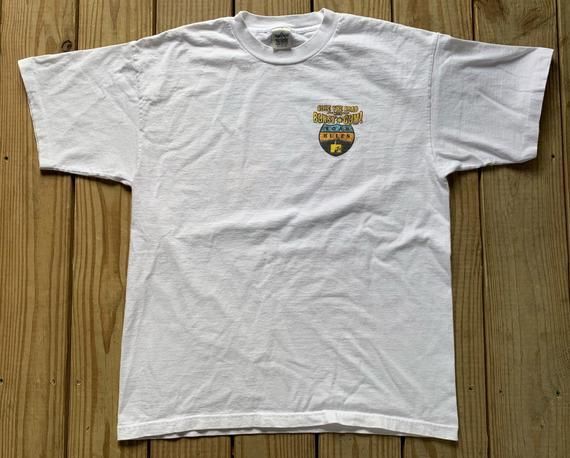 Vintage 90S Mtv Road Rules Rule The Road With Burst Gum White Shirtarge Shirt