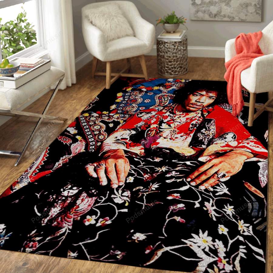 Jimi Hendrix Cool Moment 2 – Music Legend Art For Fans Area Rug Living Roo …