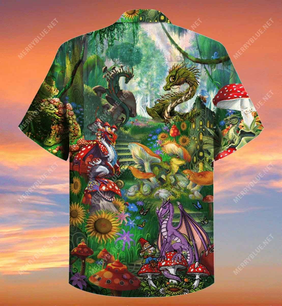 Beach Shirt Buy Magic Mushrooms Dragon Hawaiian Shirt - Pinotee Store