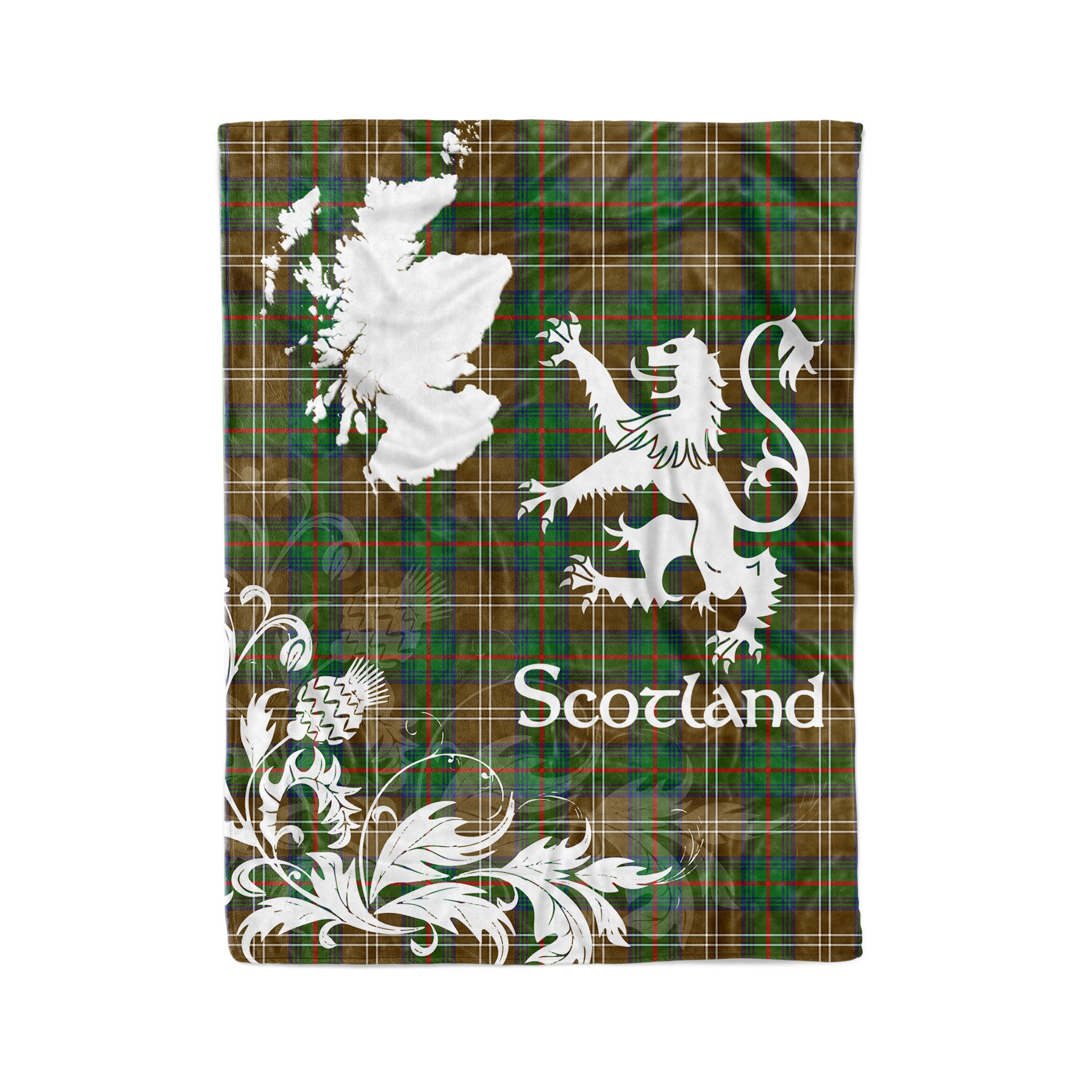 Tartan Plaid Fleece Blanket Tartan Blanket Thistle And Lion Scottish Clan Chisholm Hunting Plaid Blanket