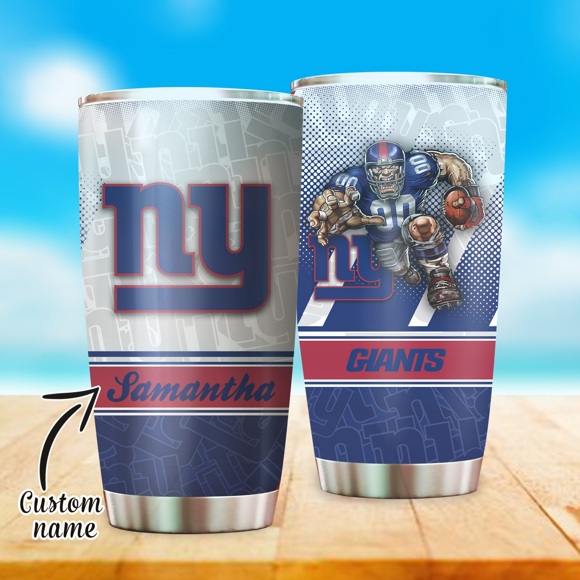 New York Giants Custom Name Tumbler 202 L1MTH0401