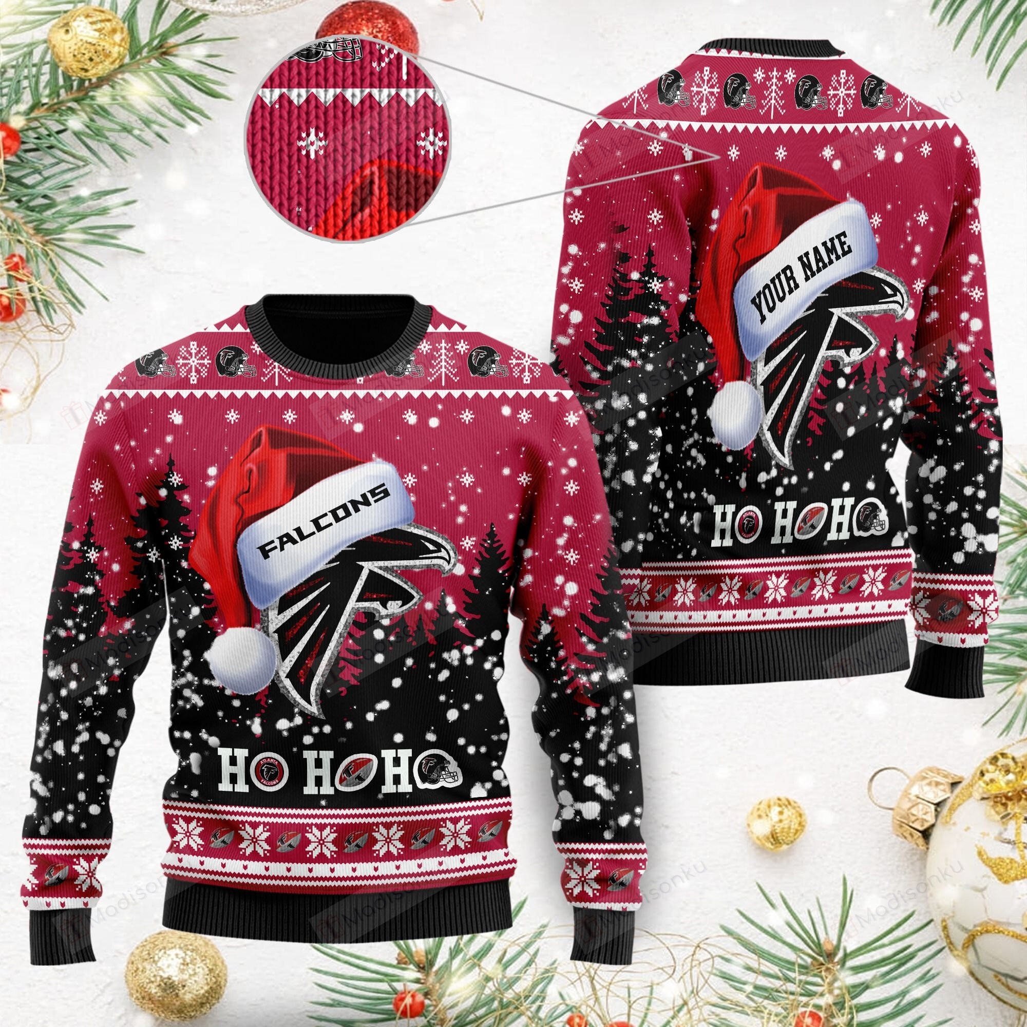 Atlanta Falcons Santa Christmas Ugly Sweater