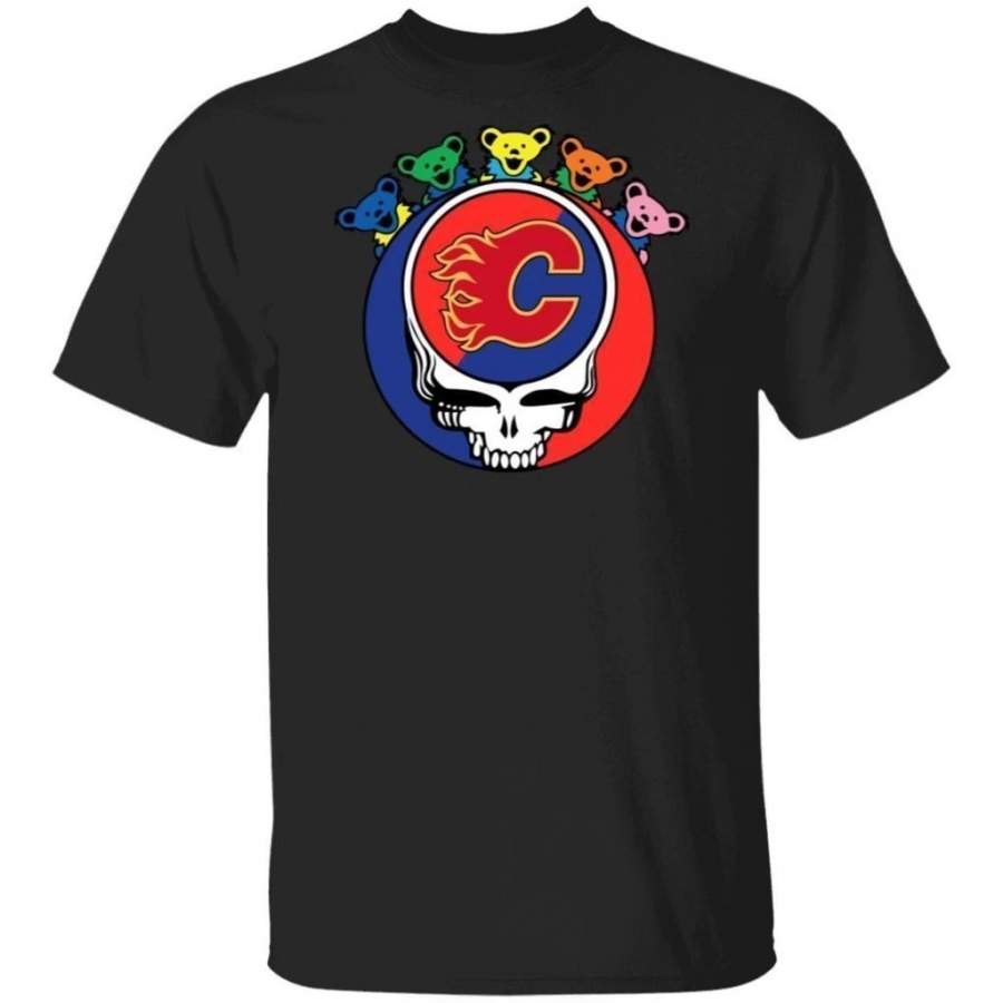 Grateful Dead Mixed Calgary Flames Hockey Shirt Cool Gift MN09