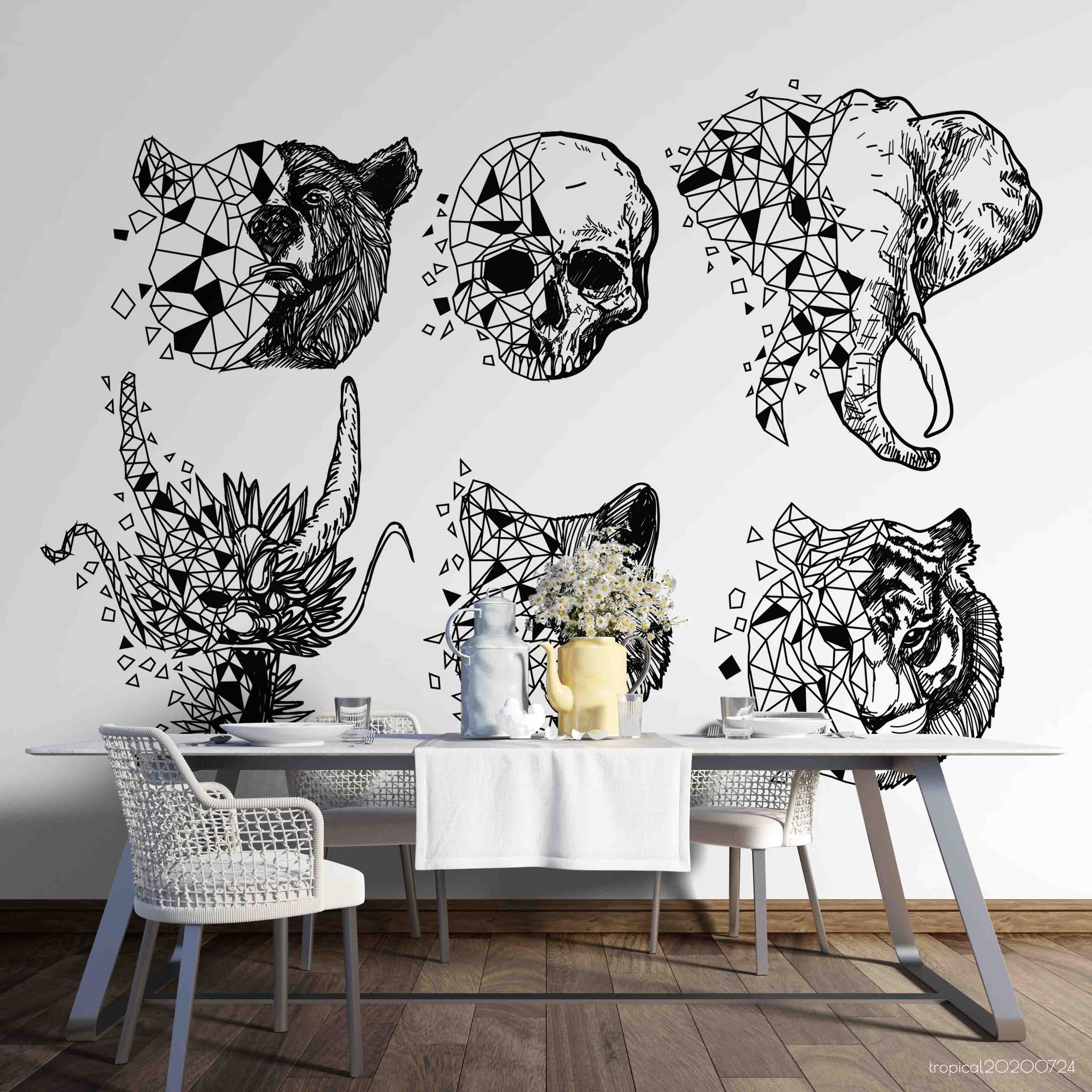 3D Hand Sketching Sculpture Animal Wall Mural Wallpaper Lxl 554