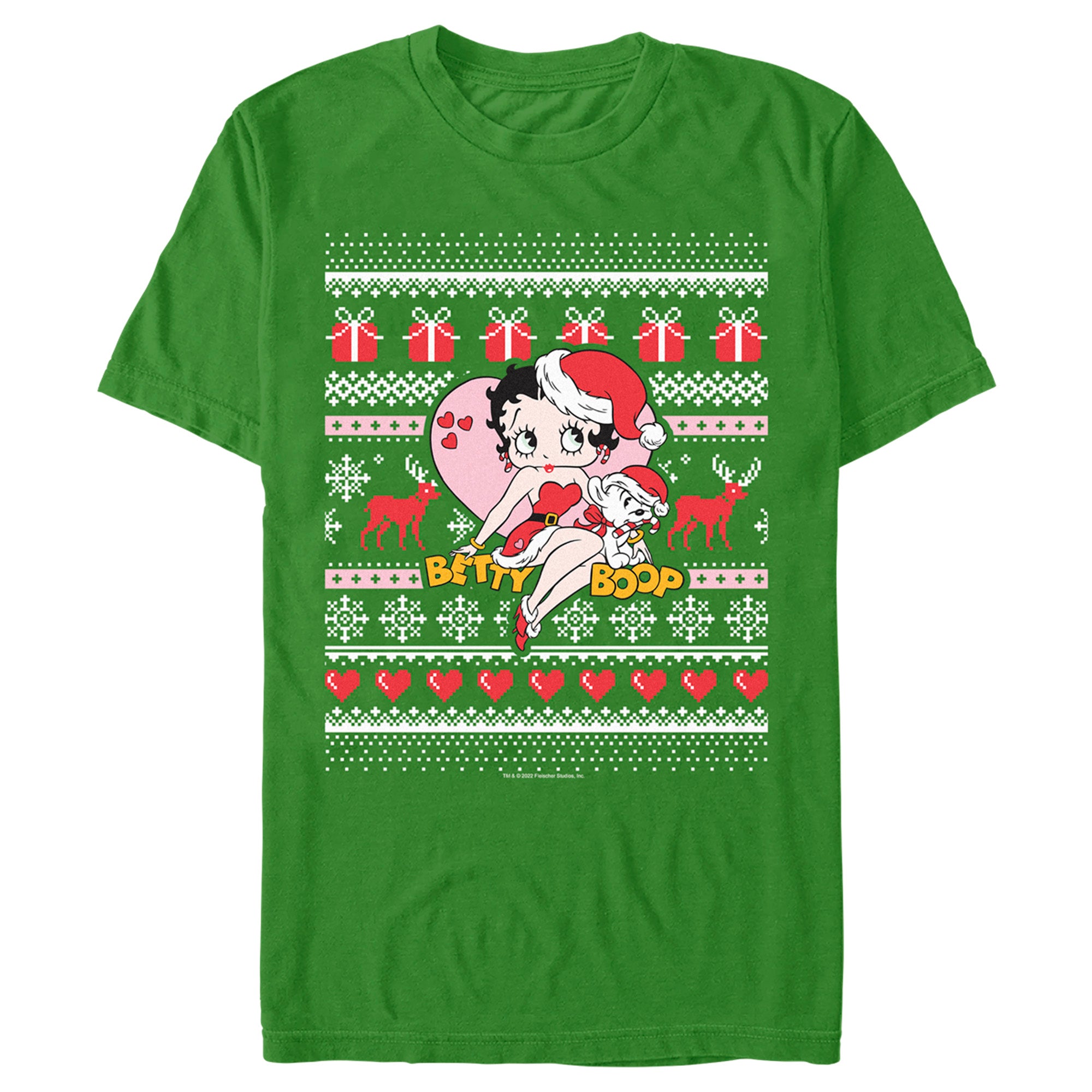 Men’S Betty Boop Christmas Ugly Sweater Print T-Shirt