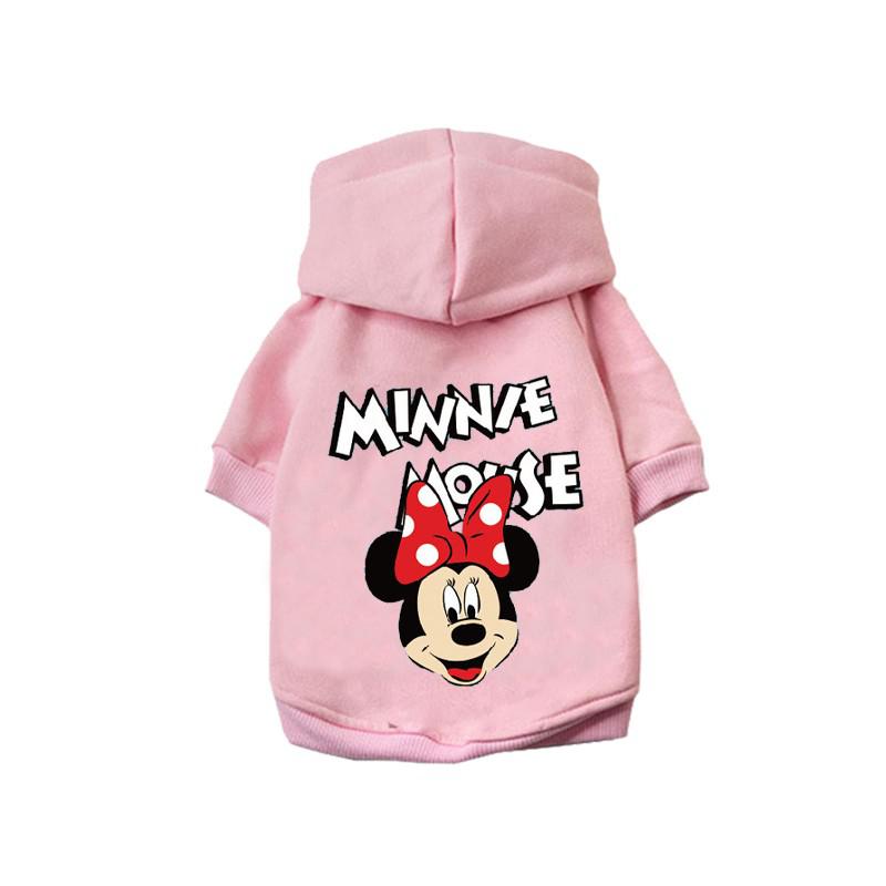 New Disney Winter Pet Dog Clothes Mickey Minnie Dogs Hoodies Warm Cotton Puppy Small Medium Dogs Sweatshirt French Bulldog Perro alx