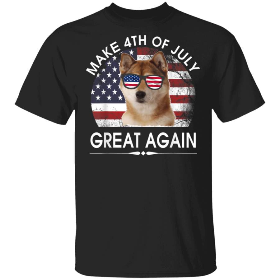 Akita Make 4th Of July Great Again USA Dog flag Patriotic TShirt