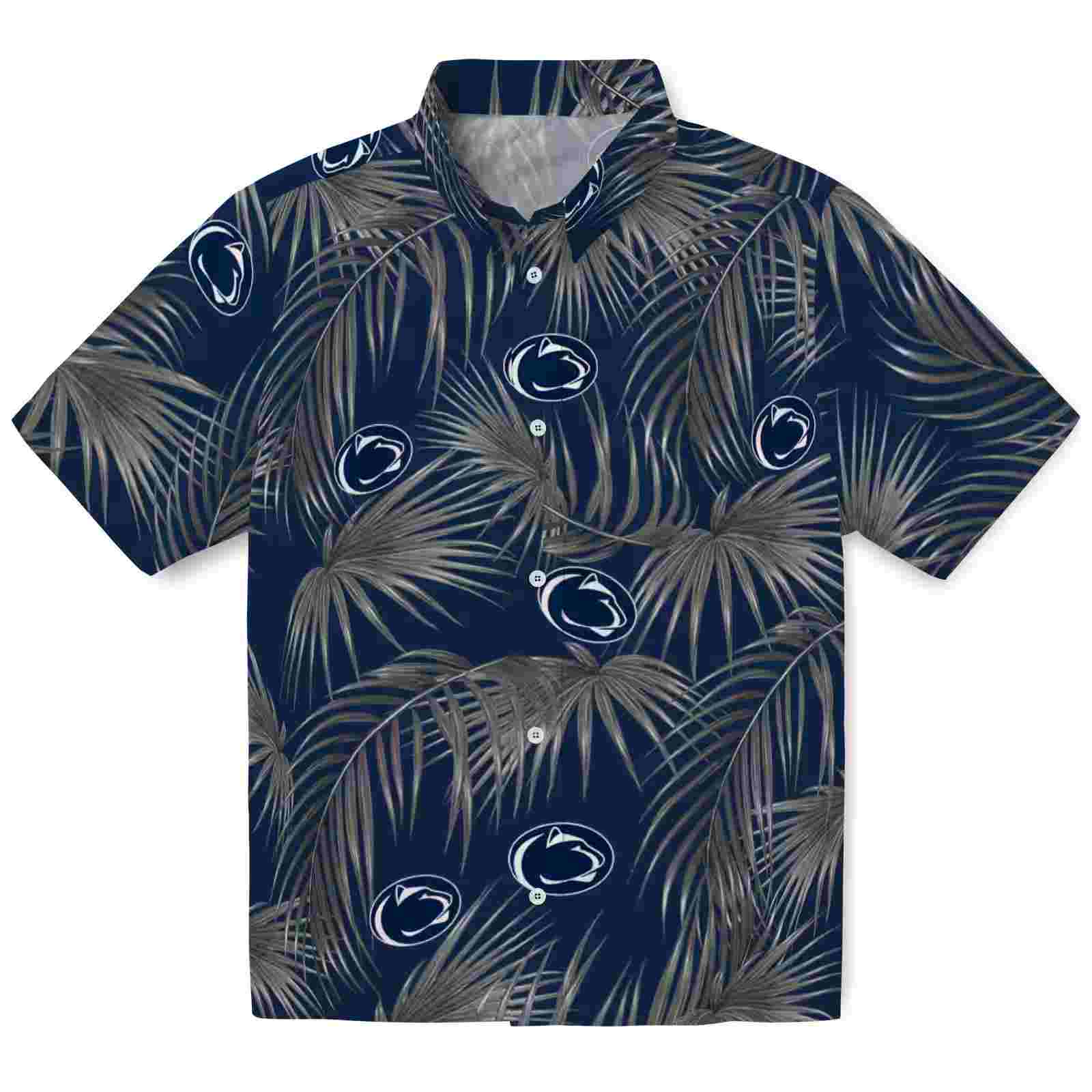 Penn State Nittany Lions Leafy Palms Blue Hawaiian Shirt