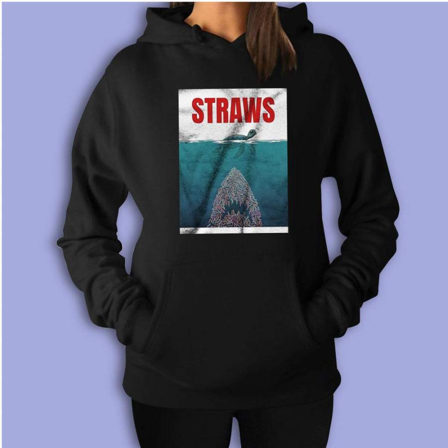 Straws Shark Women’S Hoodie