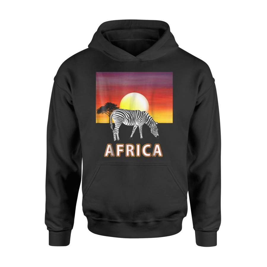 African Zebra Sunset Safari Graphic Hoodie